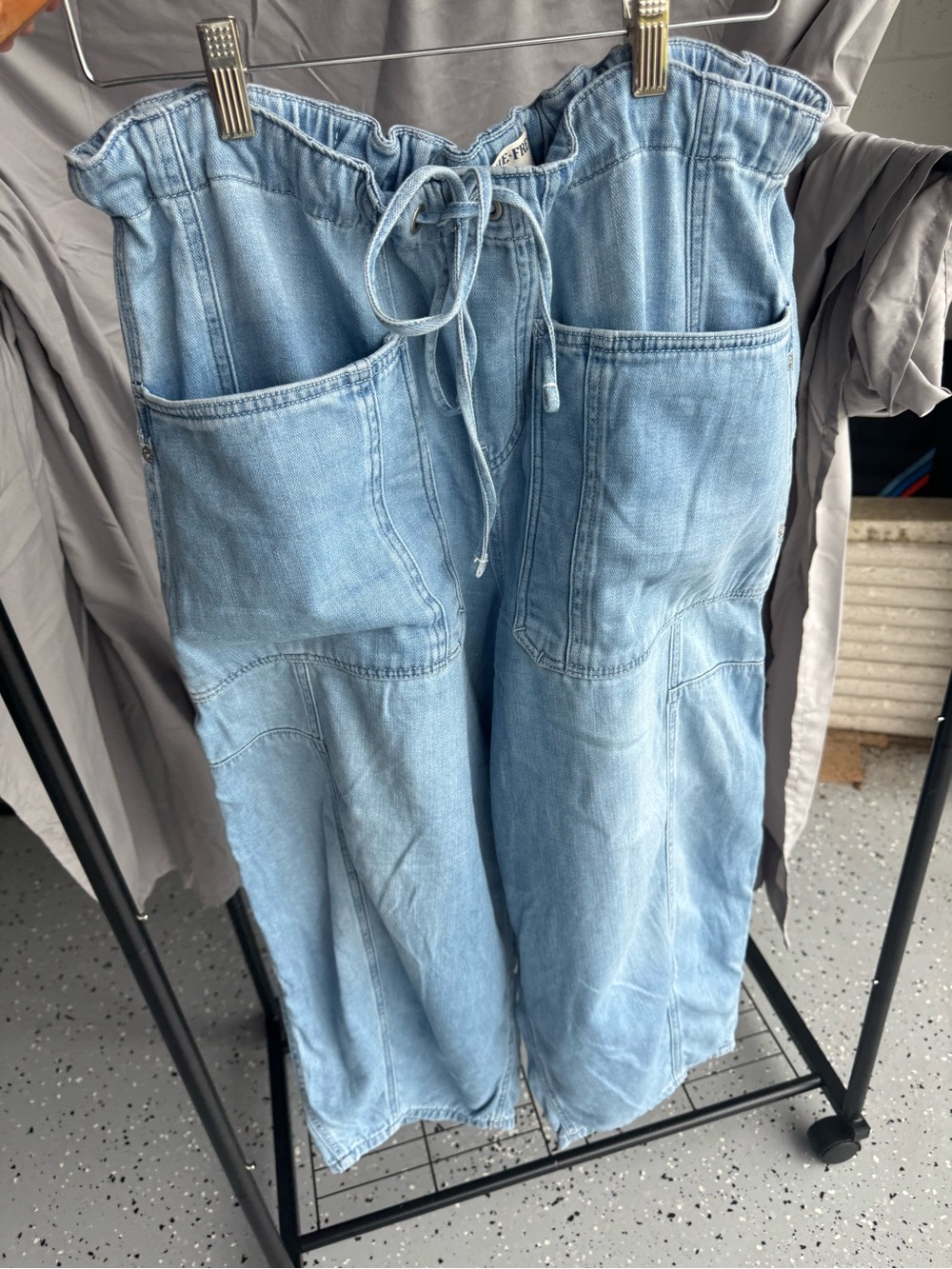 We The Free Drawstring Jeans with Front Patch Pockets